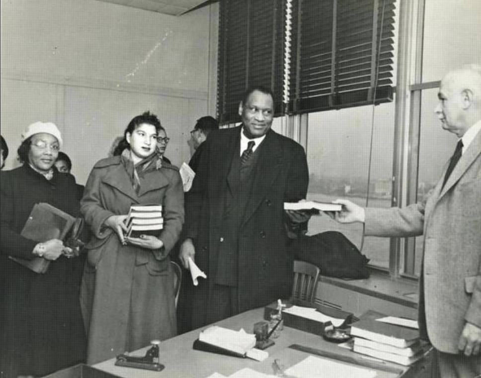 Black and white photo of the civil rights congress