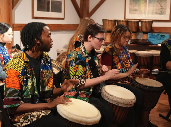 West African drumming performance
