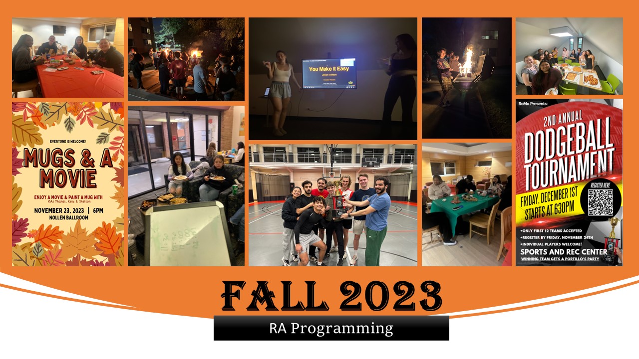 poster of events that RAs put on in fall 2023