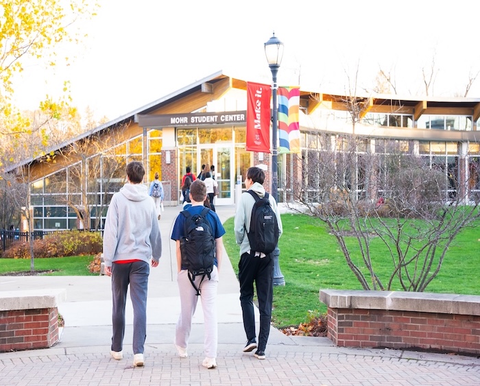 students walking