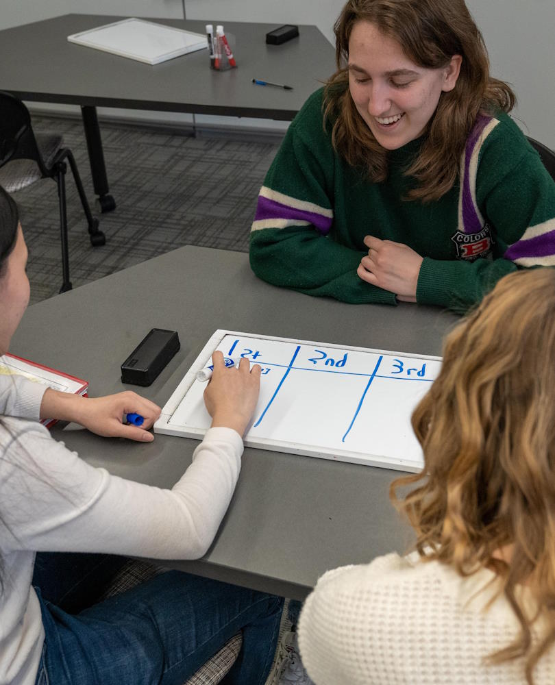 students working on a project together