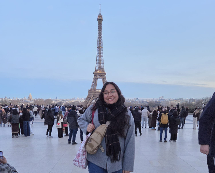 Valerie at the Eiffel Tower