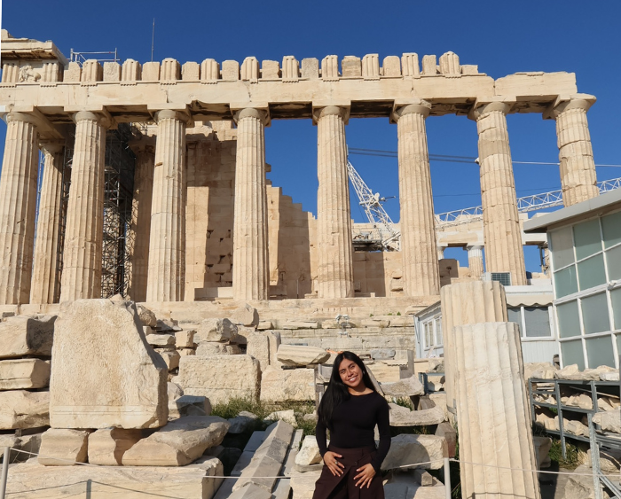 Estefanni visiting the Acropolis of Athens