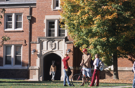 exterior entrance to residence hall