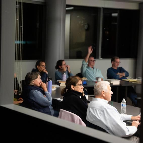 MLS students in a classroom discussion