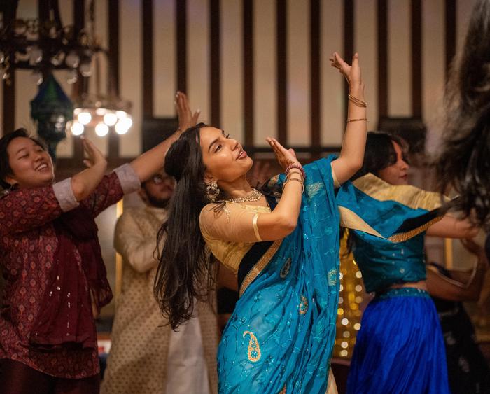 students at a campus Diwali celebration