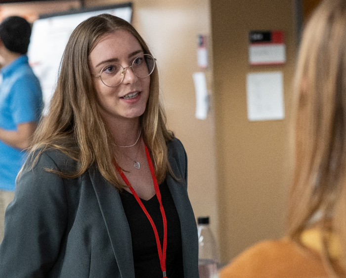 professional student presenting