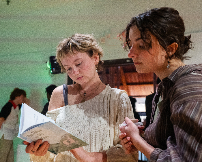 students reading together