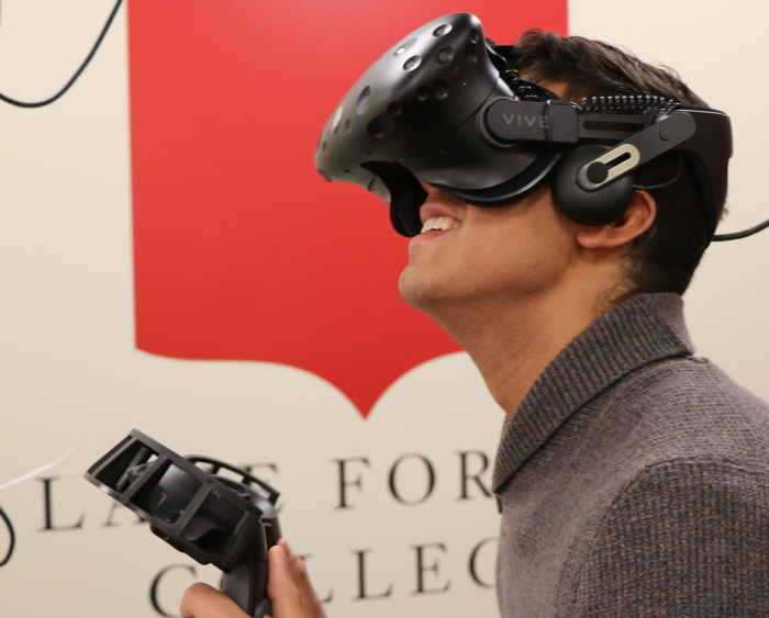 student using a vr system