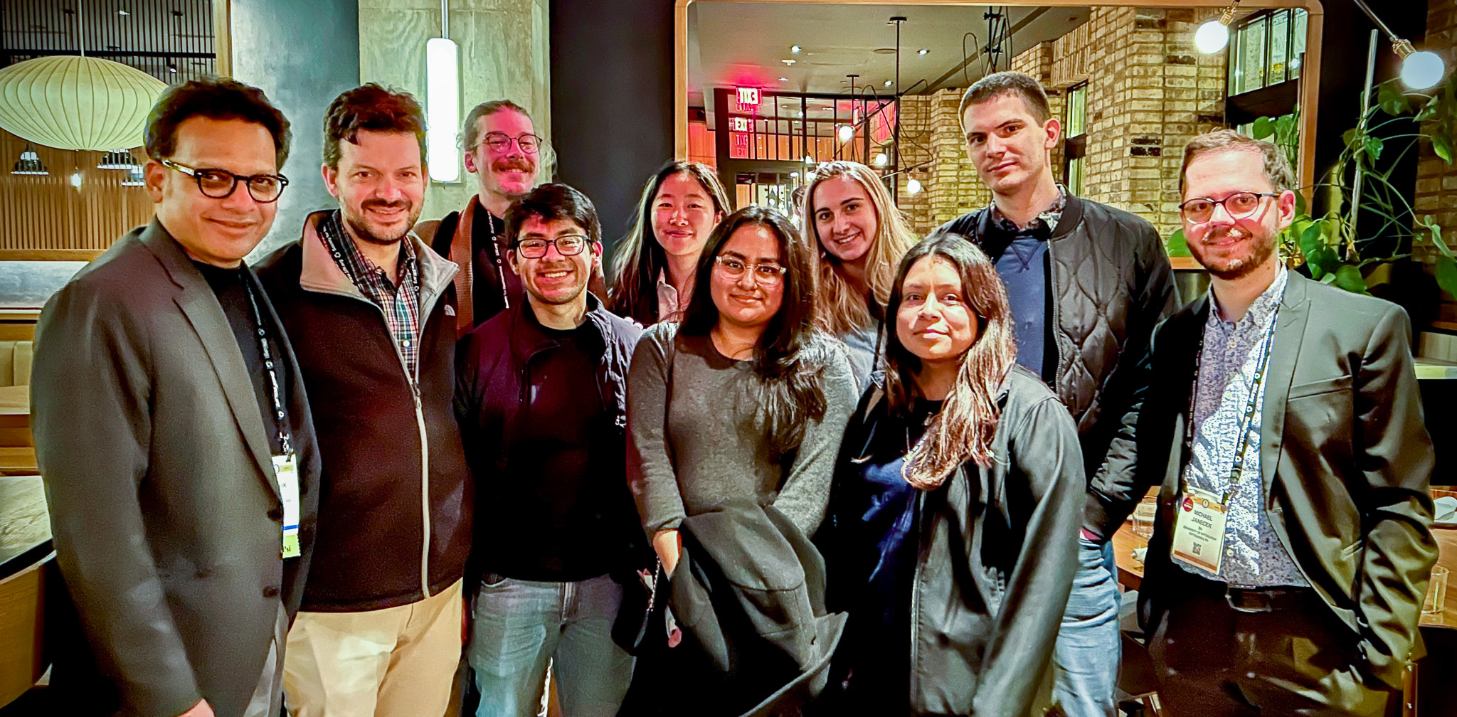 students at dinner