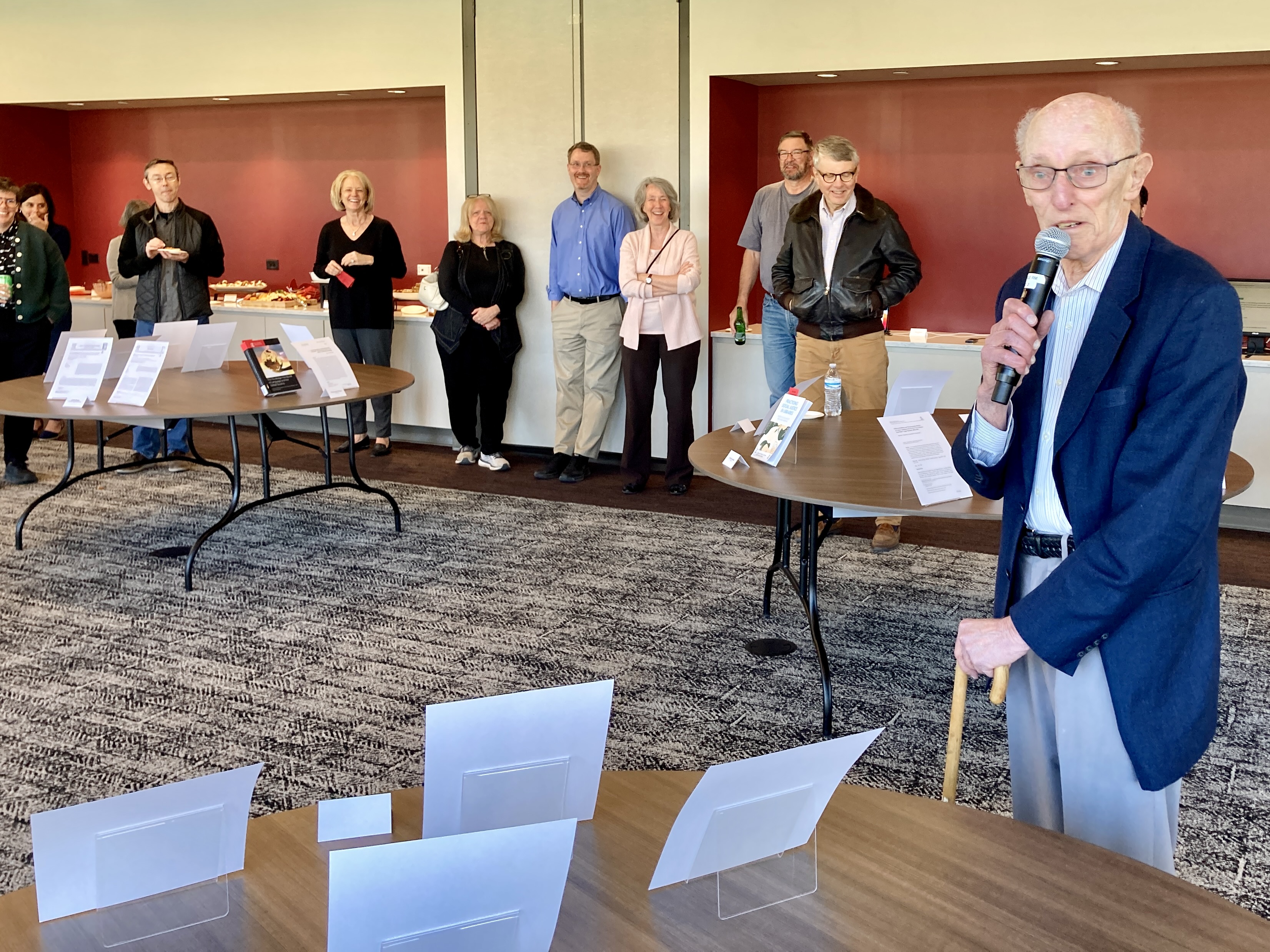 Eugene Hotchkiss speaking at celebration