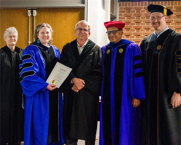 Professors in academic regalia