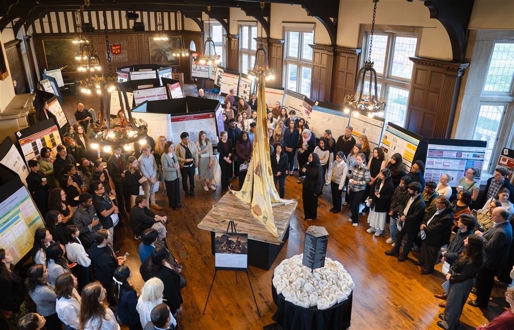 overhead view of Glassman Symposium