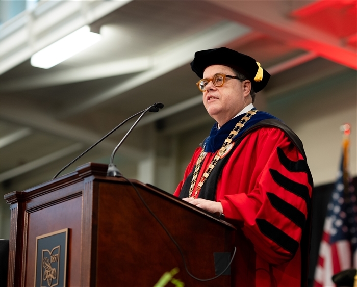 Sosulski delivering inauguration address
