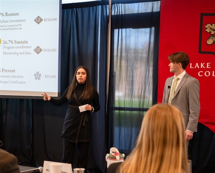 Students presenting before judges