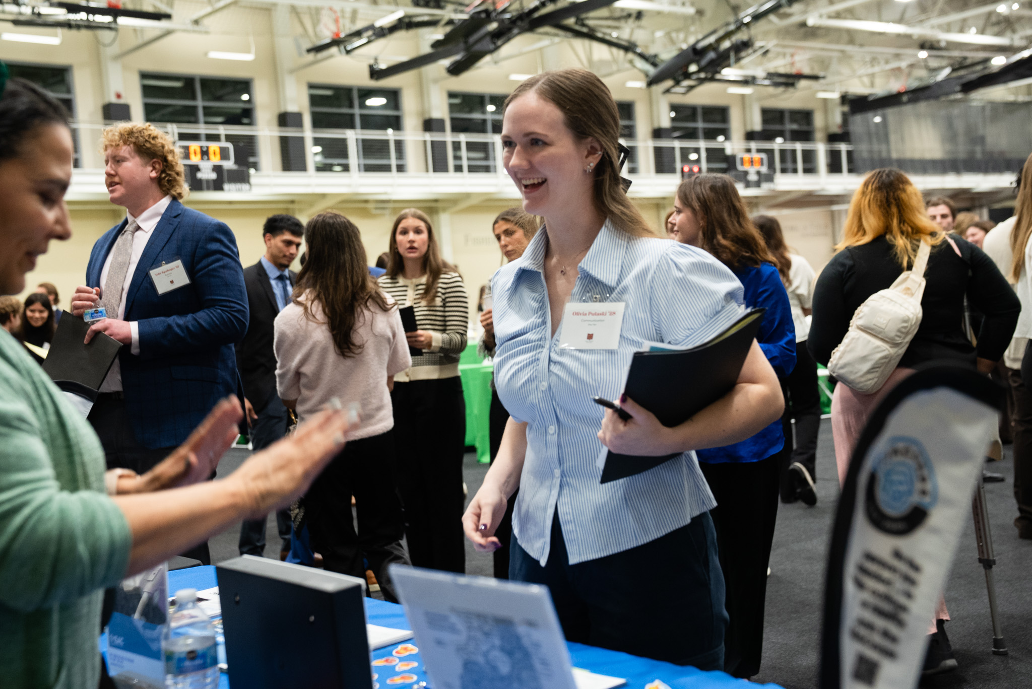 girl at table at speed networking event