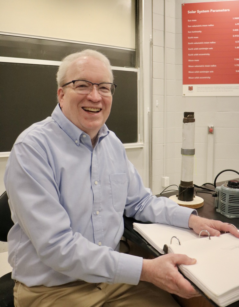 Mike Kash with Jensen lab equipment