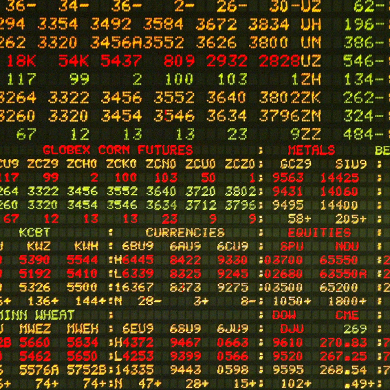 Trading screen at board of trade