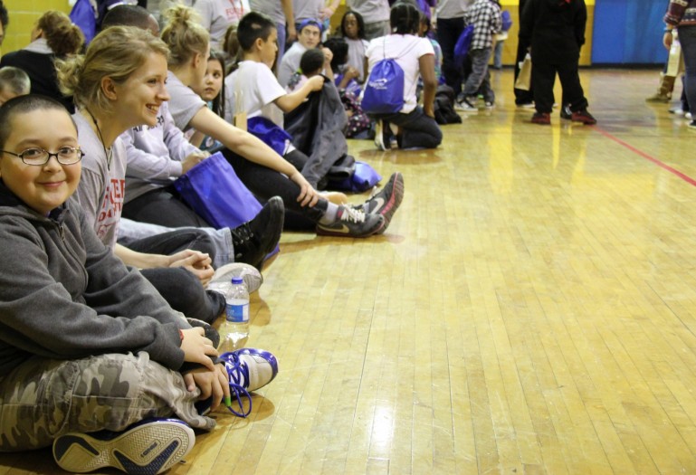 Lake Forest College students working with local youth
