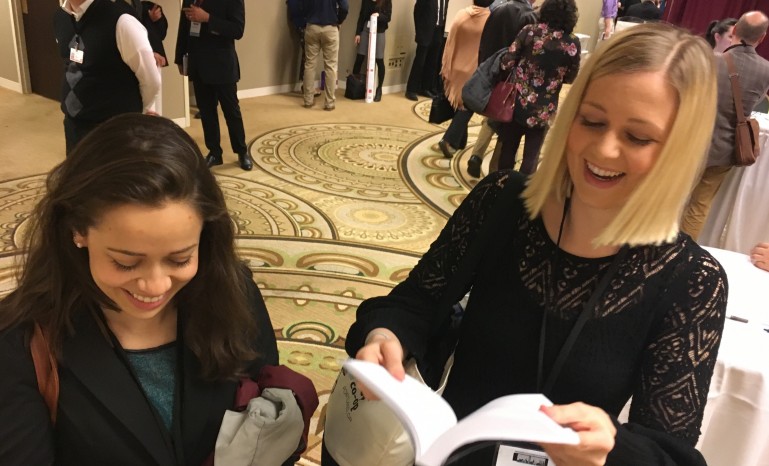 Two LFC students at a mixer