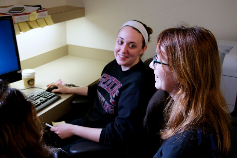Professor Susan Long with a student